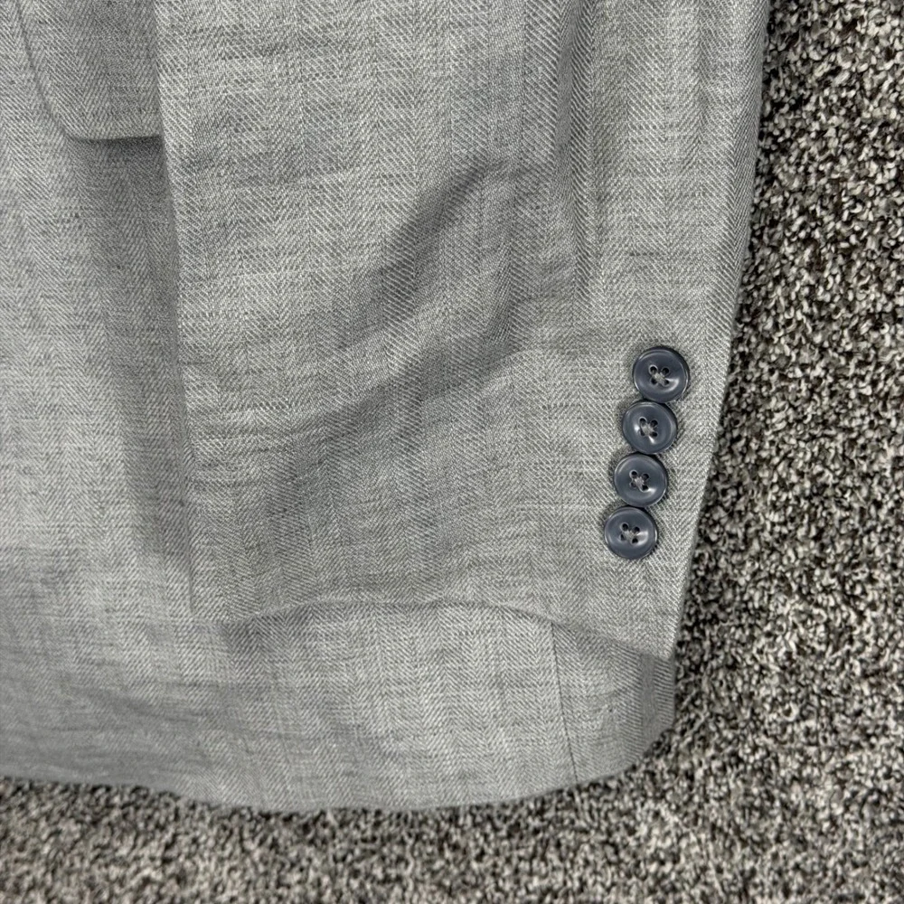 Calvin Klein Blazer Mens‎ 44L Gray Linen Extreme Slim Fit Sport Coat Jacket